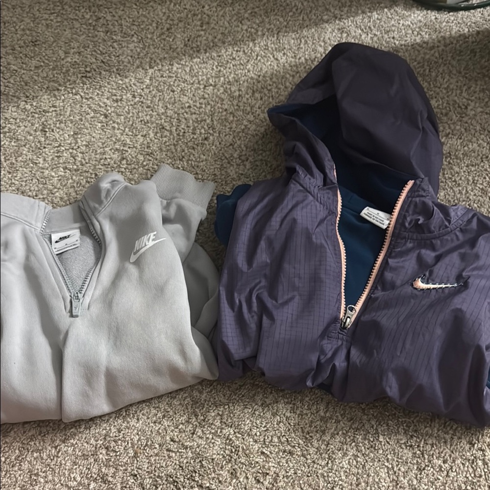 Nike Light Gray and Dark Purple Jackets